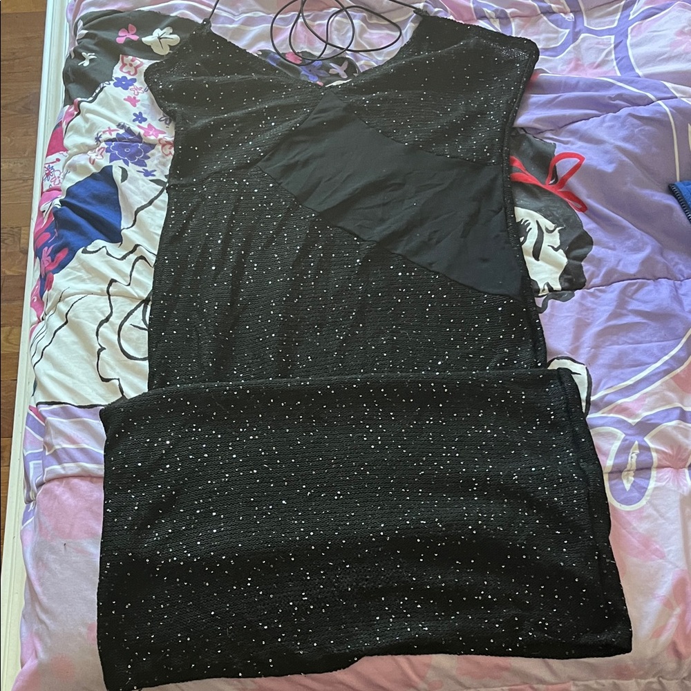 Fashion Nova Glittery Black Knit Top
